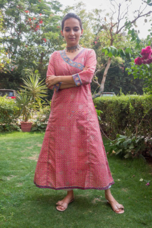 Image for Kusvaa Wsr182 Gulabo Cotton Angrakha With Adda Work Featured