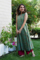 Image for Kusvaa Avdaf26 Viridian Green Angrakha A Line Kurta Right