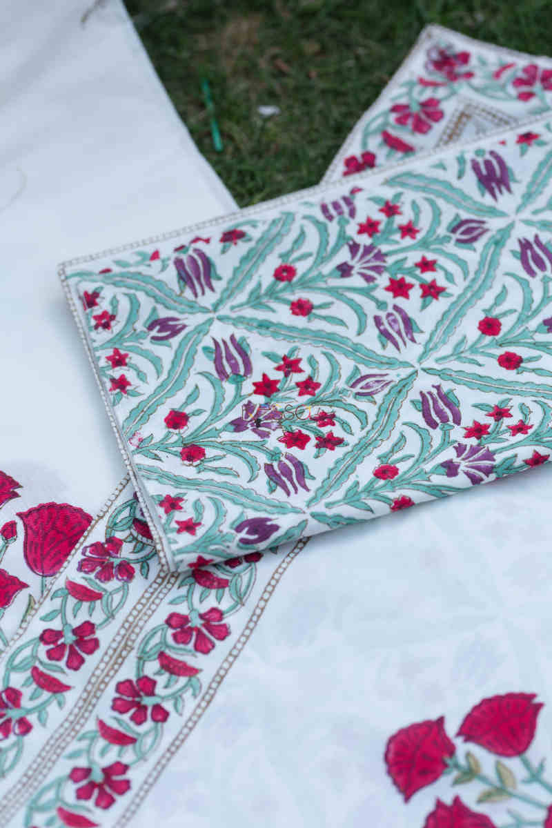 Image for Kusvaa Kpb37 French Rose Double Bed Sheet Closeup