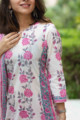 Image for Kusvaa Kuoj143 Athens Gray Block Print Kurta Dupatta Set Top
