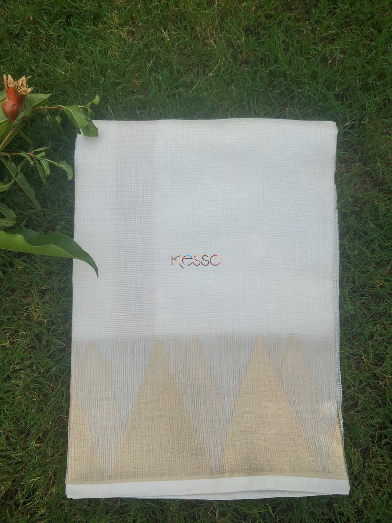 Image for Kusvaa Sfdupatta06 Organza Zari Dupatta With Triangle Shape Border Featured