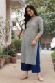 Image for Kusvaa Taf51 Summer Turquoise Regular Wear Kurta Look