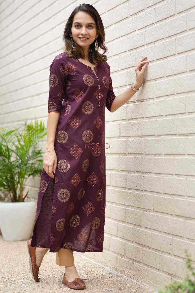 Image for Kusvaa Vcr42 Sharad Straight Kurta Side