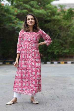 Image for Kusvaa Vcr43 Zaharah Kurta With Zari Mirror Work Featured