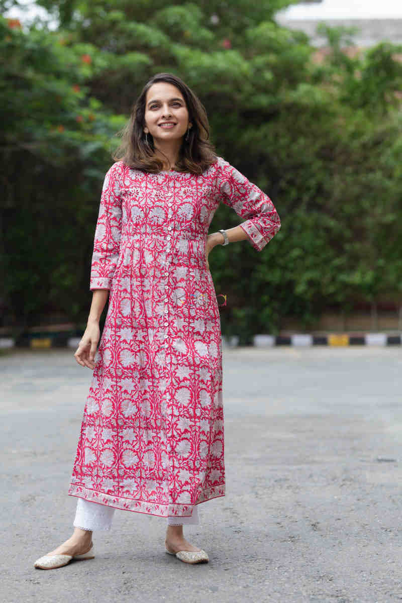 Image for Kusvaa Vcr43 Zaharah Kurta With Zari Mirror Work Featured