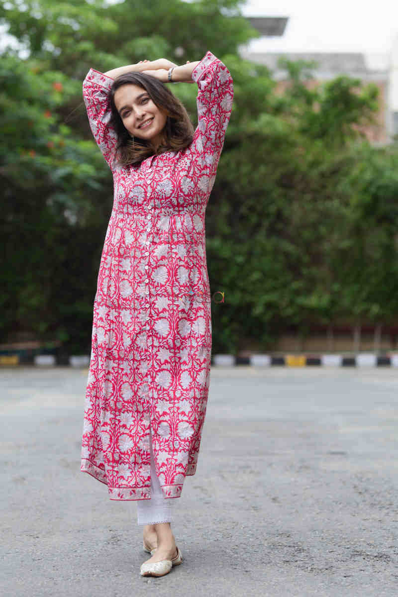 Image for Kusvaa Vcr43 Zaharah Kurta With Zari Mirror Work Front
