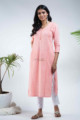 Image for Kusvaa Vcr45 Hamsini Straight Kurta With Handmade Buttons Look 1