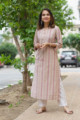 Image for Kusvaa Ws673 Turkish Rose Stripe Straight Kurta Front