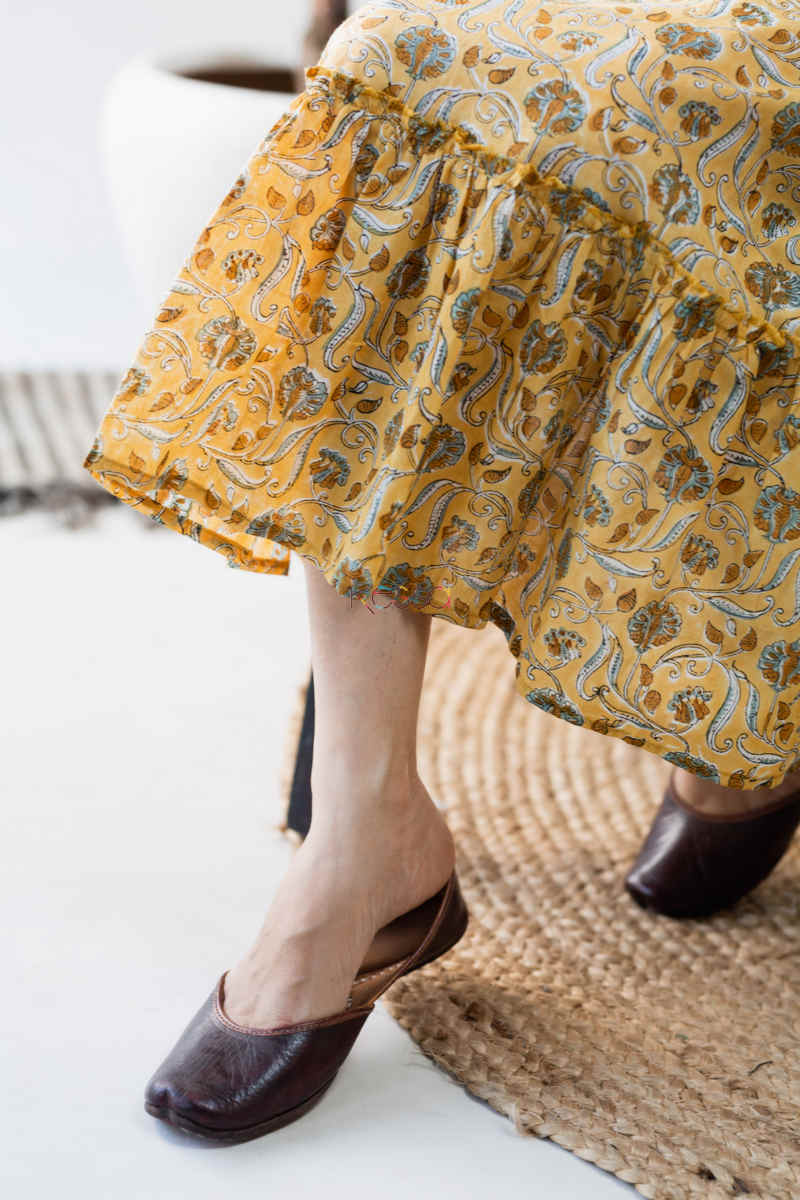 Image for Kusvaa Ws683 Nuzar Cotton Dress With Hand Block Print Bottom
