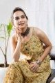 Image for Kusvaa Ws683 Nuzar Cotton Dress With Hand Block Print Sitting 1