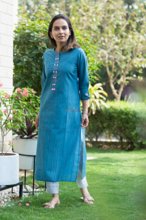Image for Kusvaa Ws684 Almika South Cotton Dobby Kurta Featured