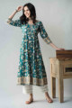 Image for Kusvaa Ws686 Panna Kalidar Kurta With Gota Patti Work And Tassels New Front