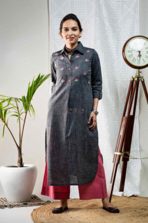 Image for Kusvaa Ws687 Gomed South Cotton Kurta With Hand Block Print Featured