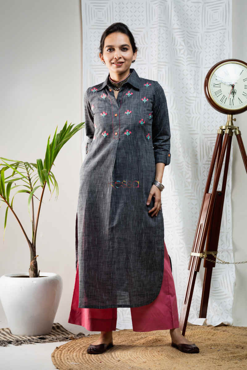 Image for Kusvaa Ws687 Gomed South Cotton Kurta With Hand Block Print Featured