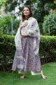 Image for Kusvaa Wsr190 Banafsha Anarkali And Dupatta Set With Hand Block Print Front 1