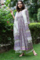 Image for Kusvaa Wsr190 Banafsha Anarkali And Dupatta Set With Hand Block Print Look 2