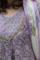 Image for Kusvaa Wsr190 Banafsha Anarkali And Dupatta Set With Hand Block Print Neck