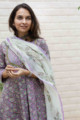 Image for Kusvaa Wsr190 Banafsha Anarkali And Dupatta Set With Hand Block Print Top