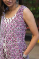 Image for Kusvaa Wsr200 Yakoot Layered Kurta With Hand Block Print Closeup