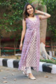 Image for Kusvaa Wsr200 Yakoot Layered Kurta With Hand Block Print Front