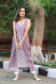 Image for Kusvaa Wsr200 Yakoot Layered Kurta With Hand Block Print Look