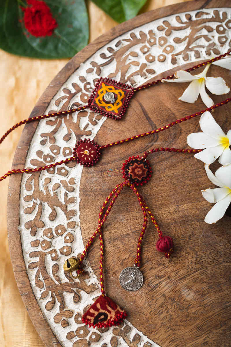 Image for Kusvaa Amfamily03 Harshat Family Rakhi Set Of Three Featured