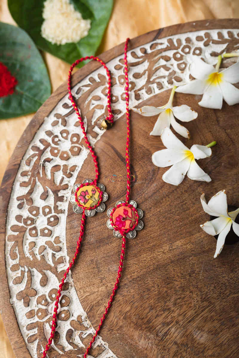 Image for Kusvaa Amrakhi09 Nadaan Handmade Rakhi For Kids Set Of Two Look