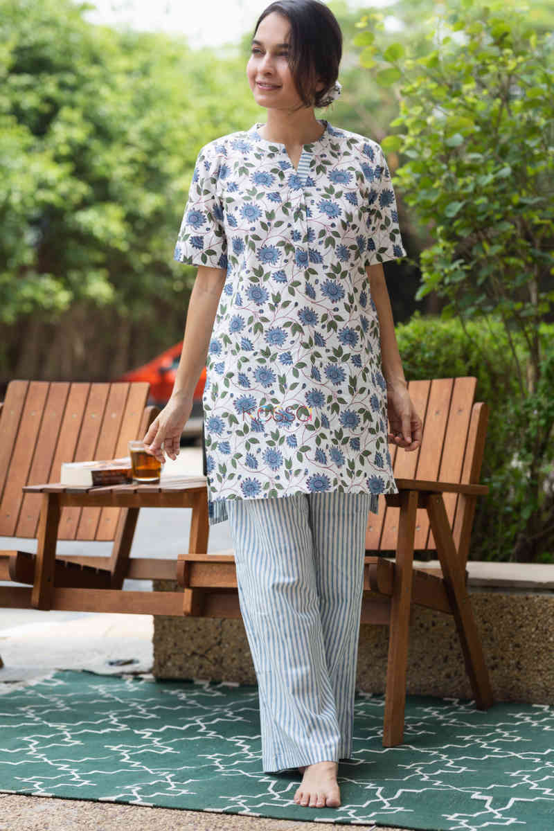 Image for Kusvaa De72 Pushkari Loungewear Set With Hand Block Print Featured
