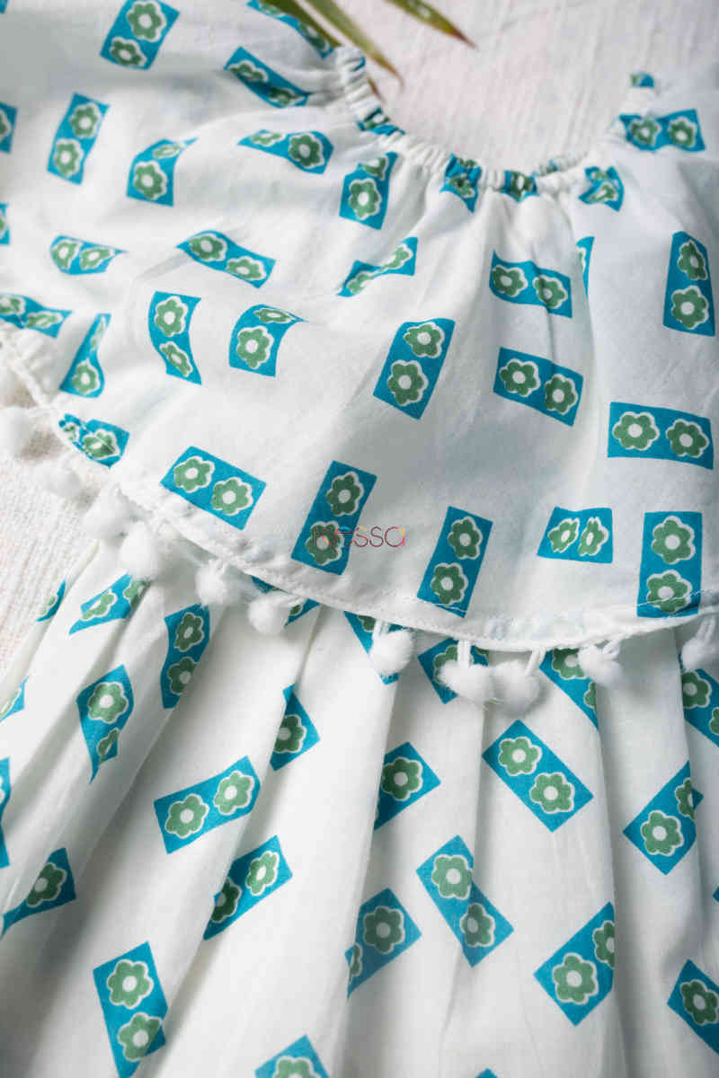Image for Kusvaa Dek33 Misba Frock With Pompoms Closeup