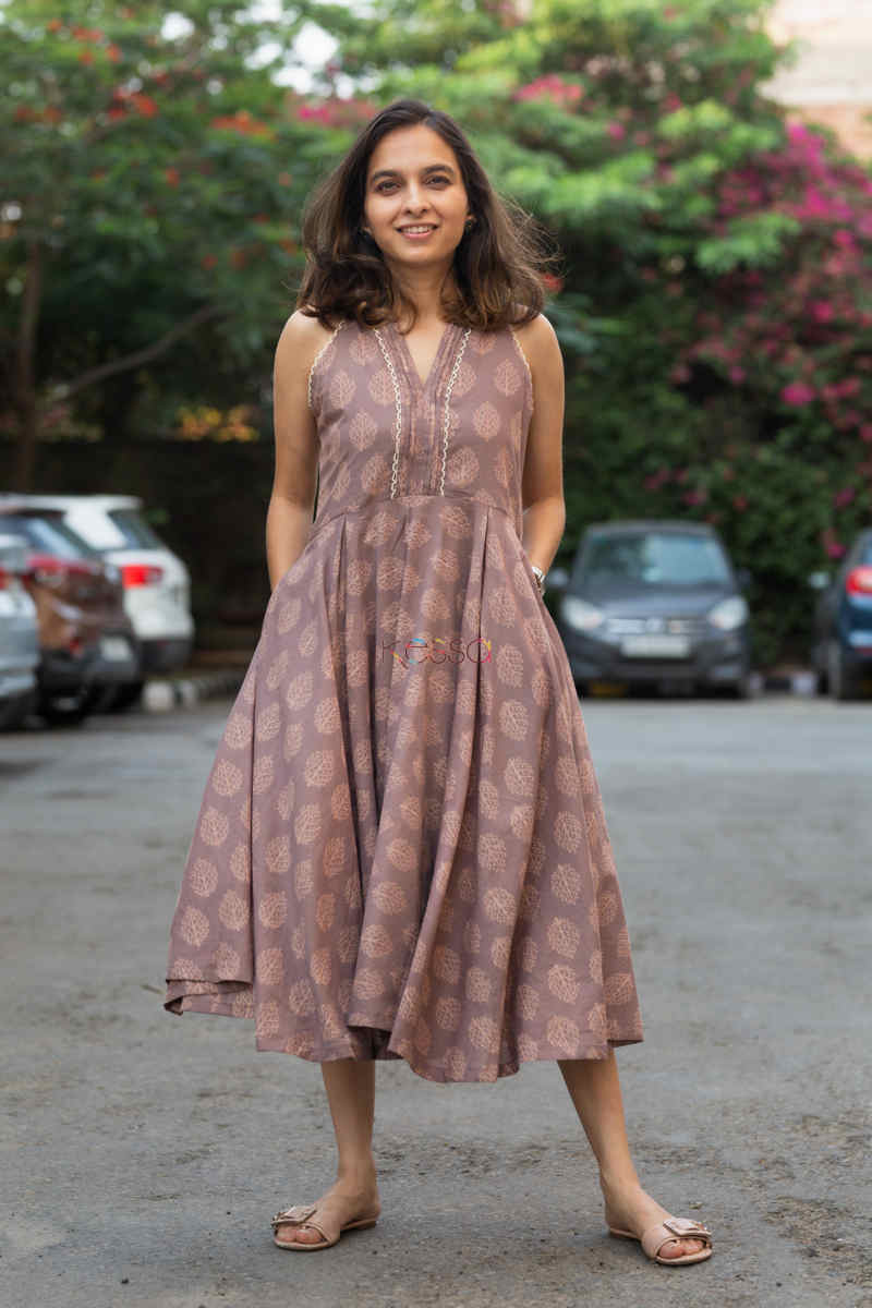 Image for Kusvaa Kcb07 Hazeena Dress With Hand Block Print Featured