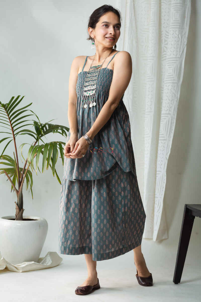 Image for Kusvaa Kcb08 Badra Co Ord Set With Bagh Print Side