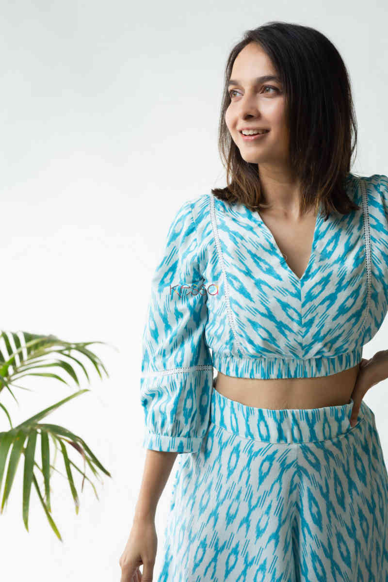 Image for Kusvaa Kcb09 Farzaana Co Ord Set With Hand Block Print Front