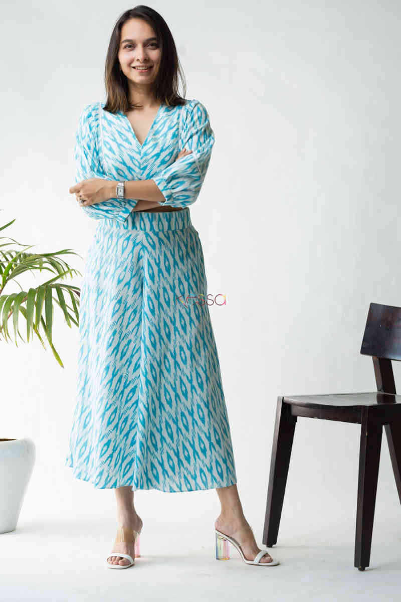 Image for Kusvaa Kcb09 Farzaana Co Ord Set With Hand Block Print Look 1
