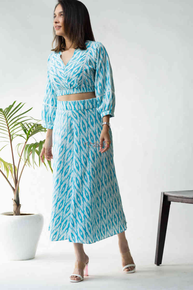 Image for Kusvaa Kcb09 Farzaana Co Ord Set With Hand Block Print Side