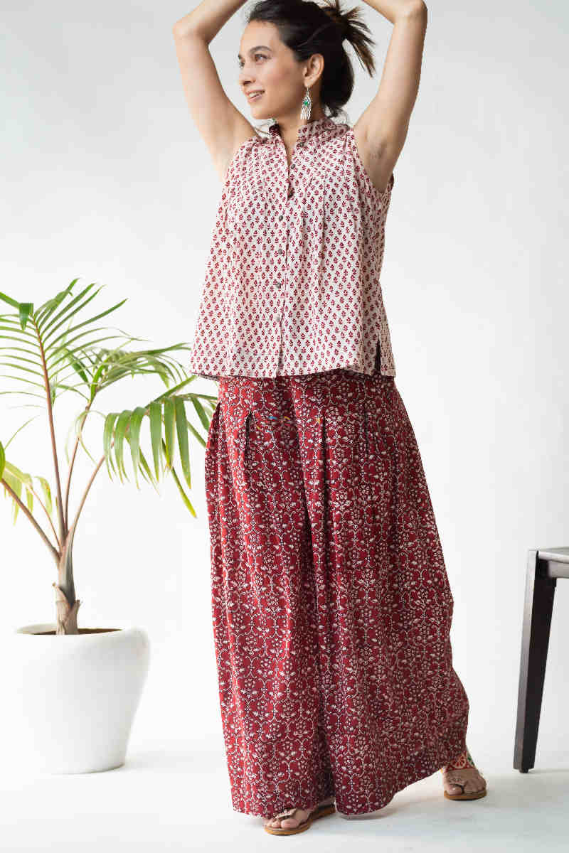 Image for Kusvaa Kcb10 Gulnaaz Co Ord Set With Bagh Print Look 1