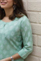 Image for Kusvaa Taf53 Jayda Kurta With Buta Hand Block Print Closeup