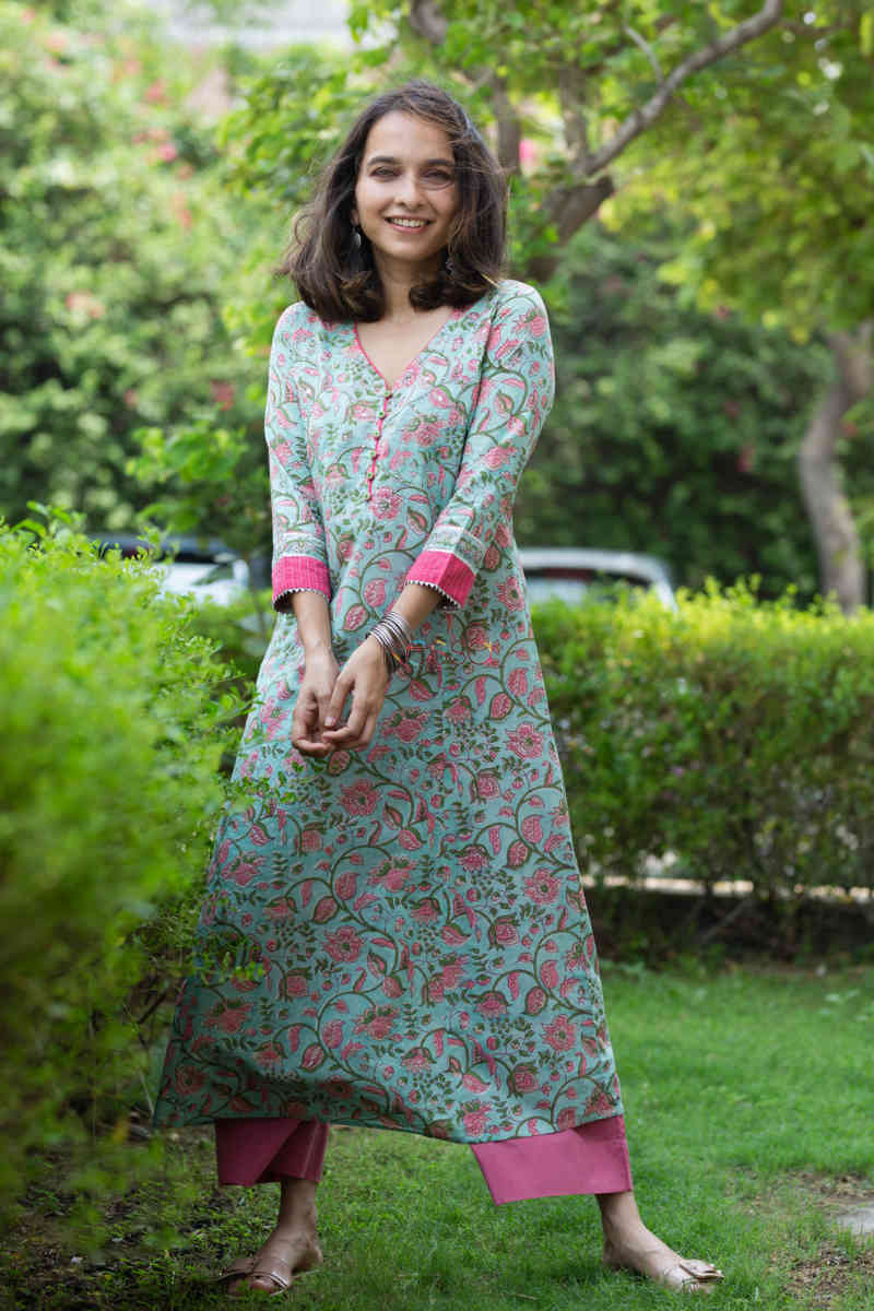 Image for Kusvaa Vcr49 Zaira Kurta With Zardosi Work Front
