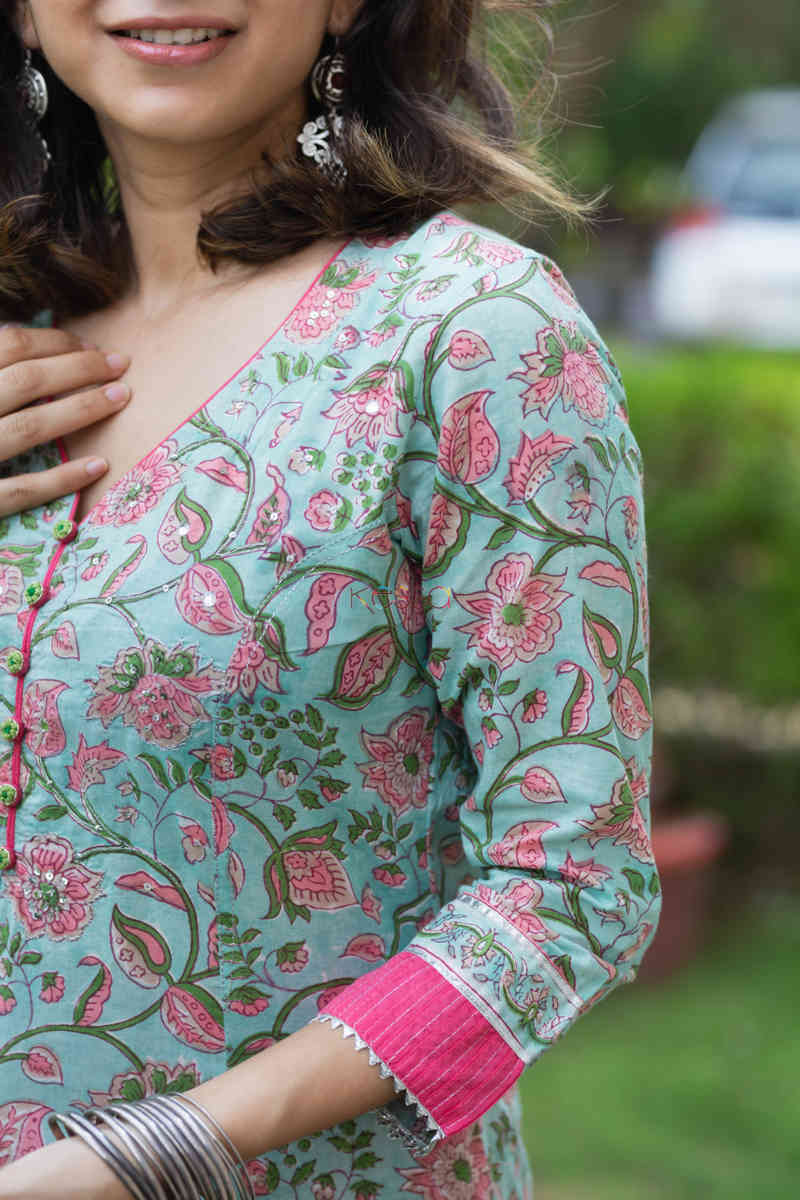 Image for Kusvaa Vcr49 Zaira Kurta With Zardosi Work Sleeves