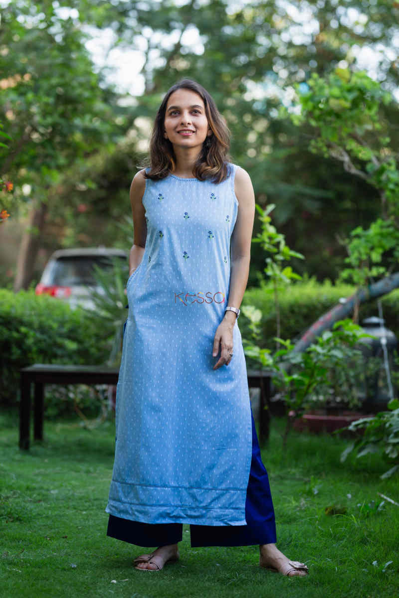 Image for Kusvaa Ws690 Fiza Kurta With Kantha And Embroidery Featured