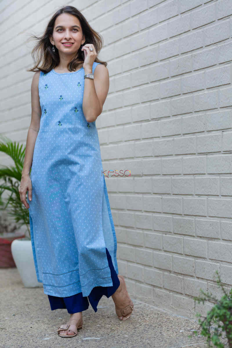 Image for Kusvaa Ws690 Fiza Kurta With Kantha And Embroidery Look 1