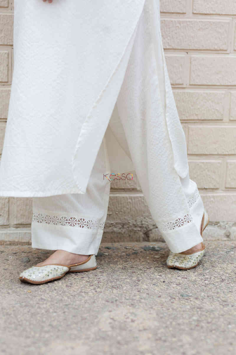 Image for Kusvaa Ws695 Mahru Cotton Dobby Kurta Palazzo Set Bottom