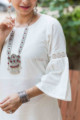 Image for Kusvaa Ws695 Mahru Cotton Dobby Kurta Palazzo Set Closeup