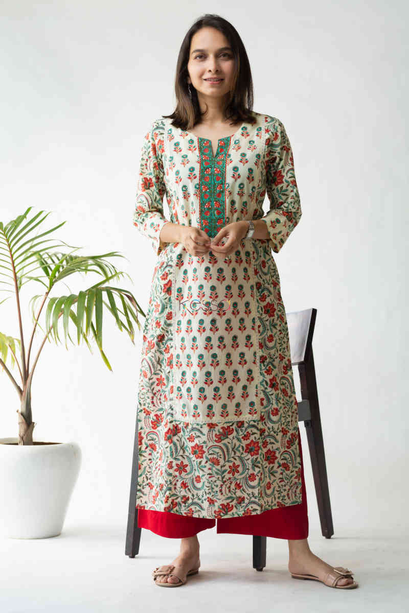Image for Kusvaa Wsr198 Nazaat Kurta With Boota And Jaal Work Featured