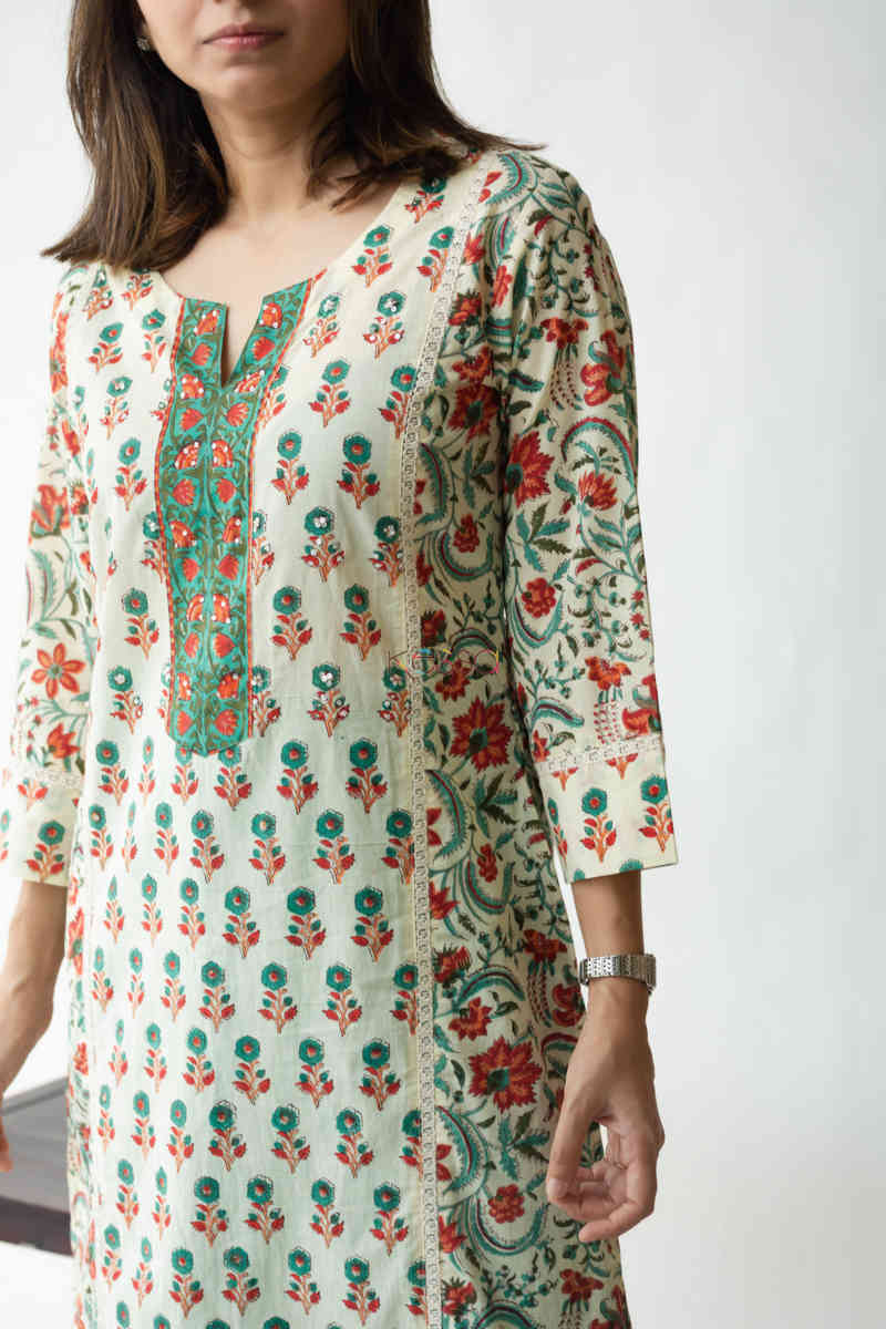 Image for Kusvaa Wsr198 Nazaat Kurta With Boota And Jaal Work Front