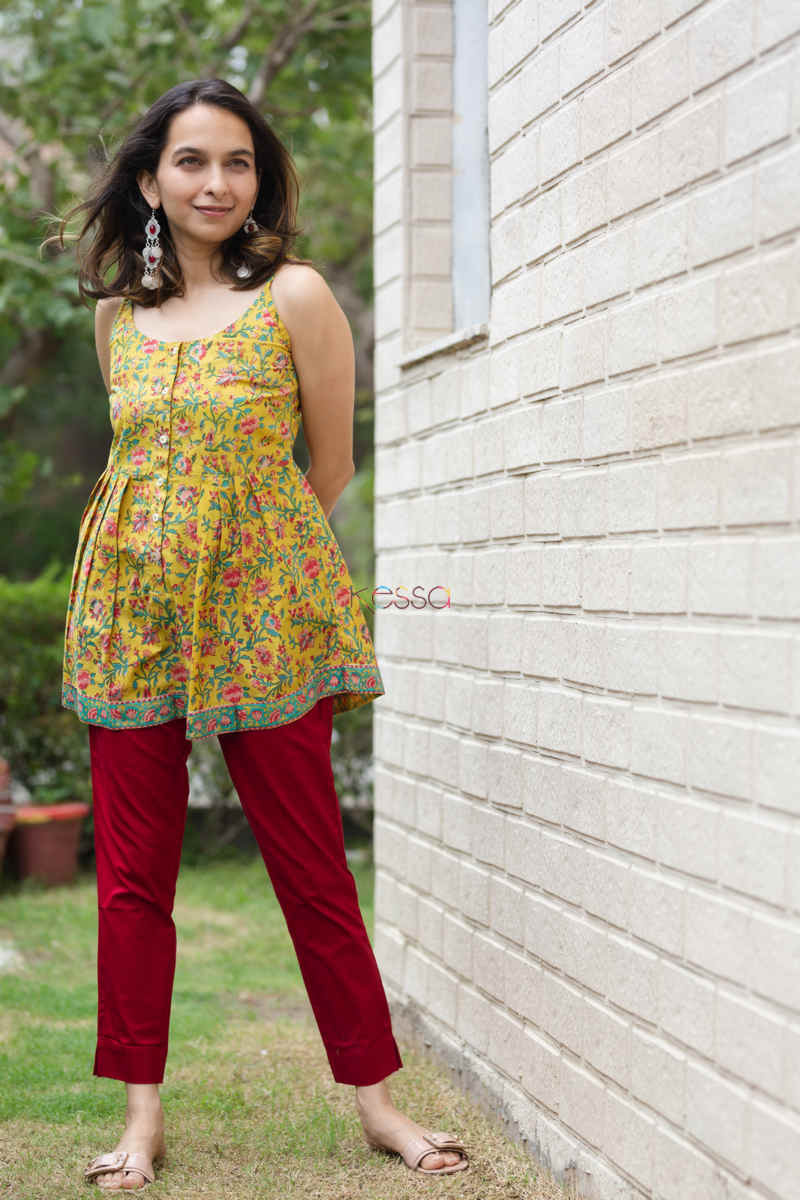 Image for Kusvaa Wsr201 Ziva Cotton Top With Hand Block Print Look