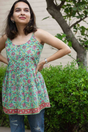 Image for Kusvaa Wsr202 Jasmira Top With Hand Block Print Featured