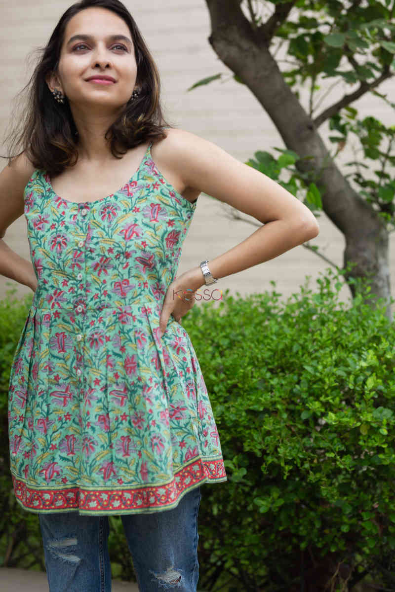 Image for Kusvaa Wsr202 Jasmira Top With Hand Block Print Featured