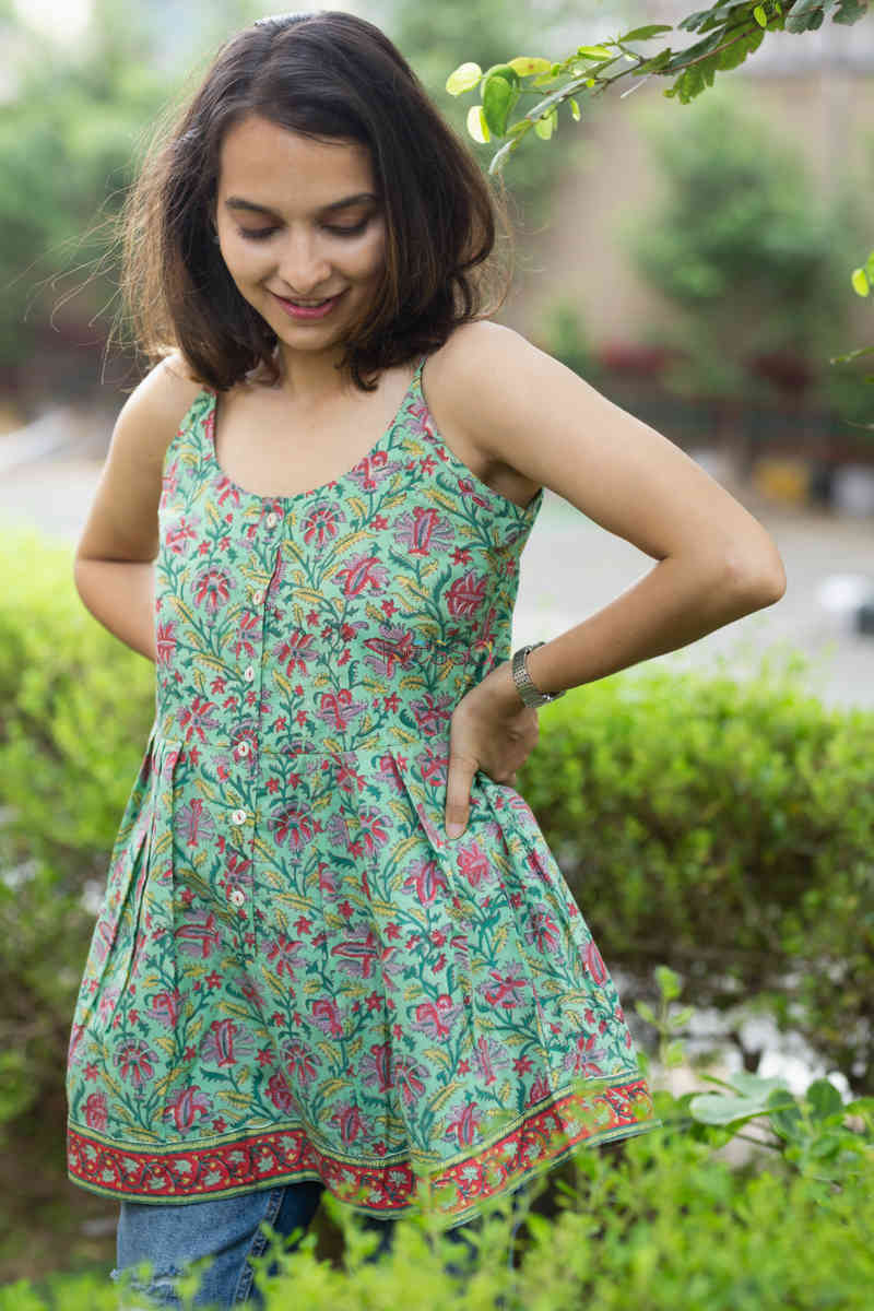 Image for Kusvaa Wsr202 Jasmira Top With Hand Block Print Side