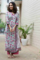 Image for Kusvaa Wsr203 Naazia Angrakha Kurta With Hand Block Print Front 1