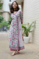 Image for Kusvaa Wsr203 Naazia Angrakha Kurta With Hand Block Print Look 1